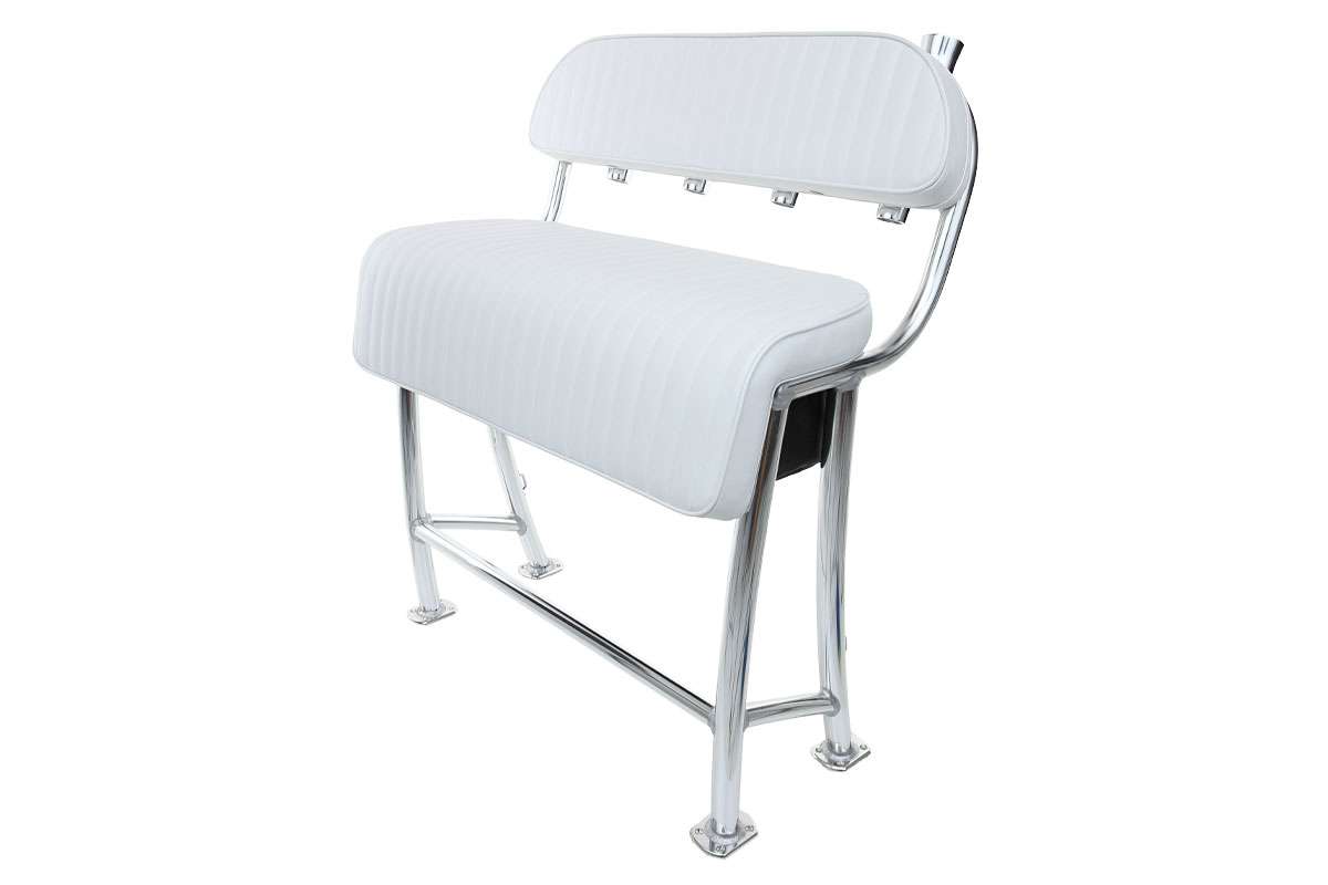 Custom Leaning Post Seat with Back Rest and Storage