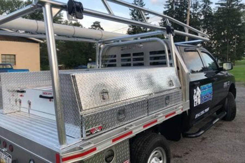 BRUTE toolboxes for a flat bed truck