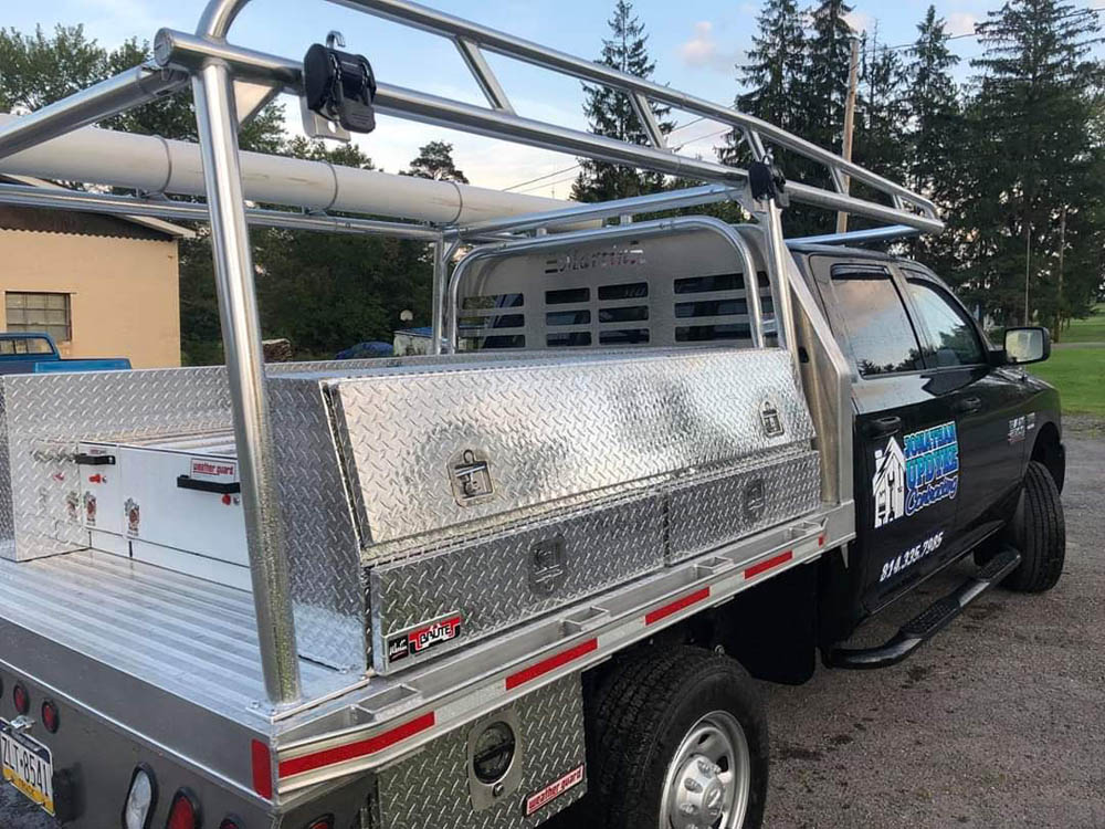 BRUTE toolboxes for a flat bed truck