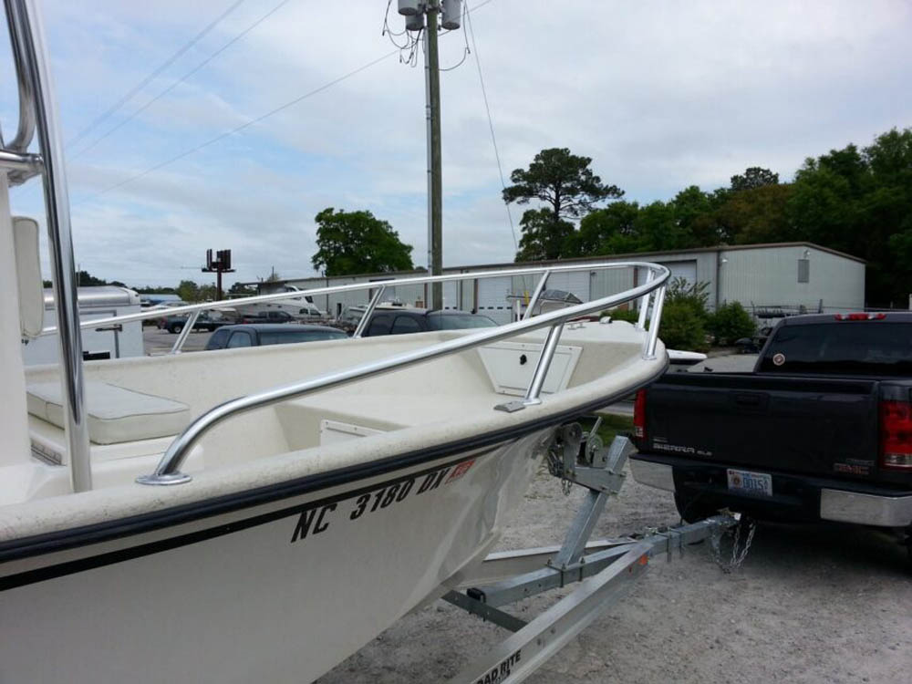 Low Bow Rails Custom Aluminum Bow Rail - Boat Bow Rail and T Top