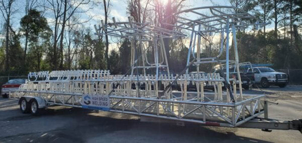 Aluminum Trailer with Boat T Tops