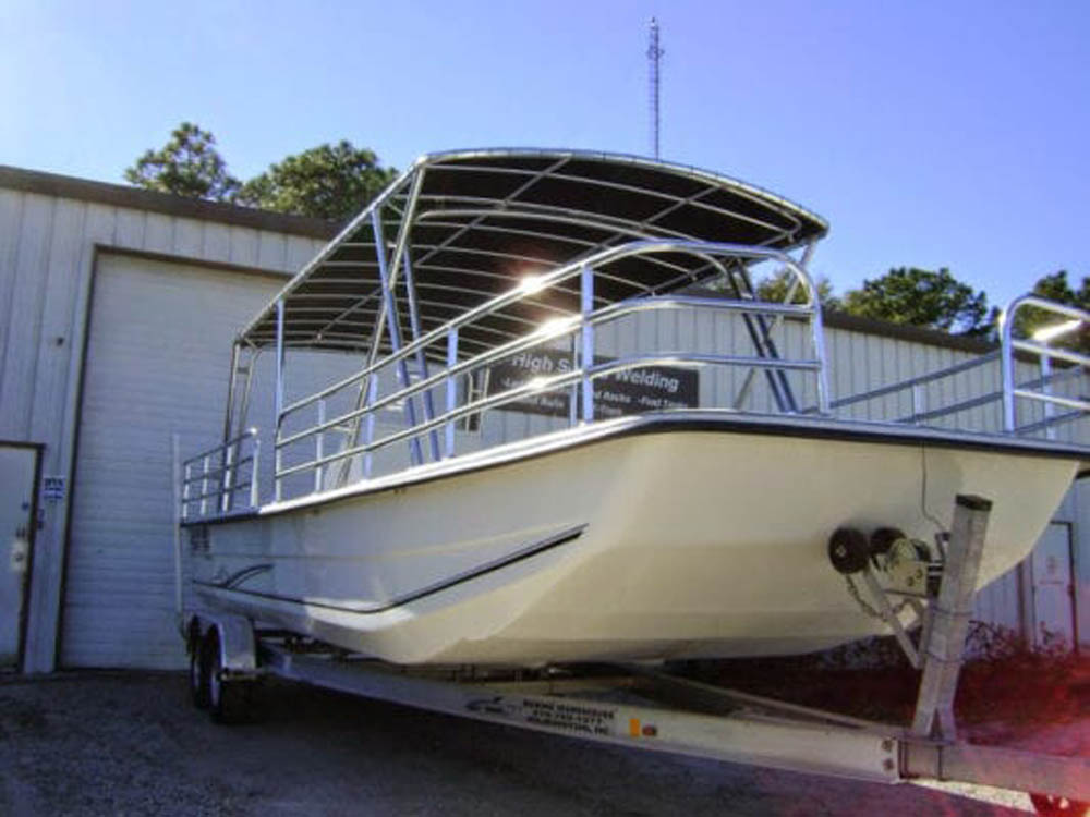 aluminum handrails for a boat
