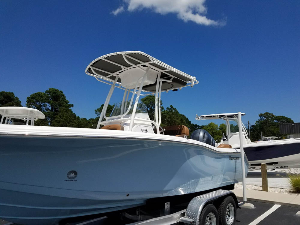 Tidewater with Powder Coated T Top Custom Boat T Top