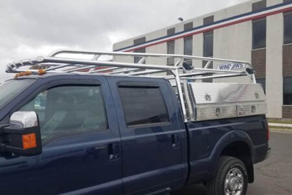 Ladder Rack with Toolboxes