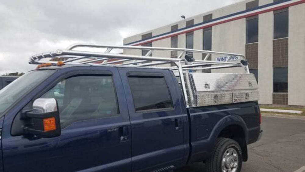 Ford Super Duty Ladder Rack with Toolboxes