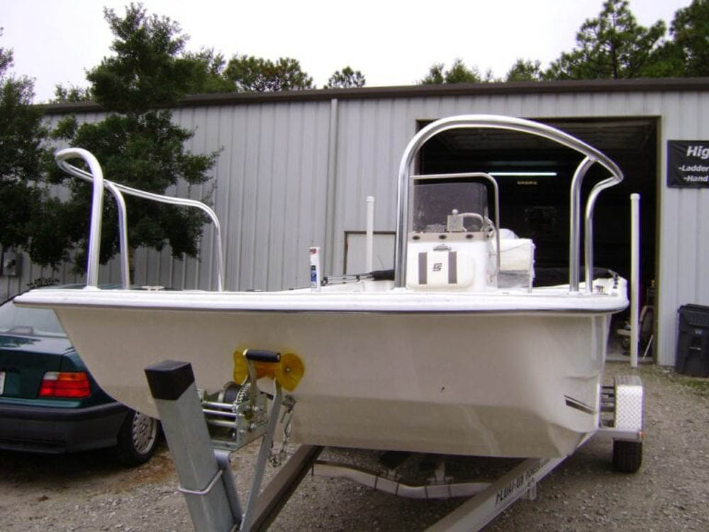 Custom Rails For Carolina Skiff - Large Aluminum Bow Rail