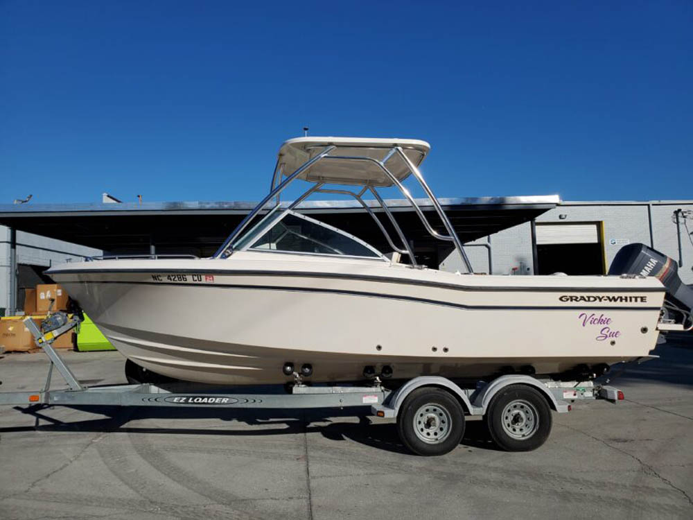 aluminum boat tower with fiberglass top